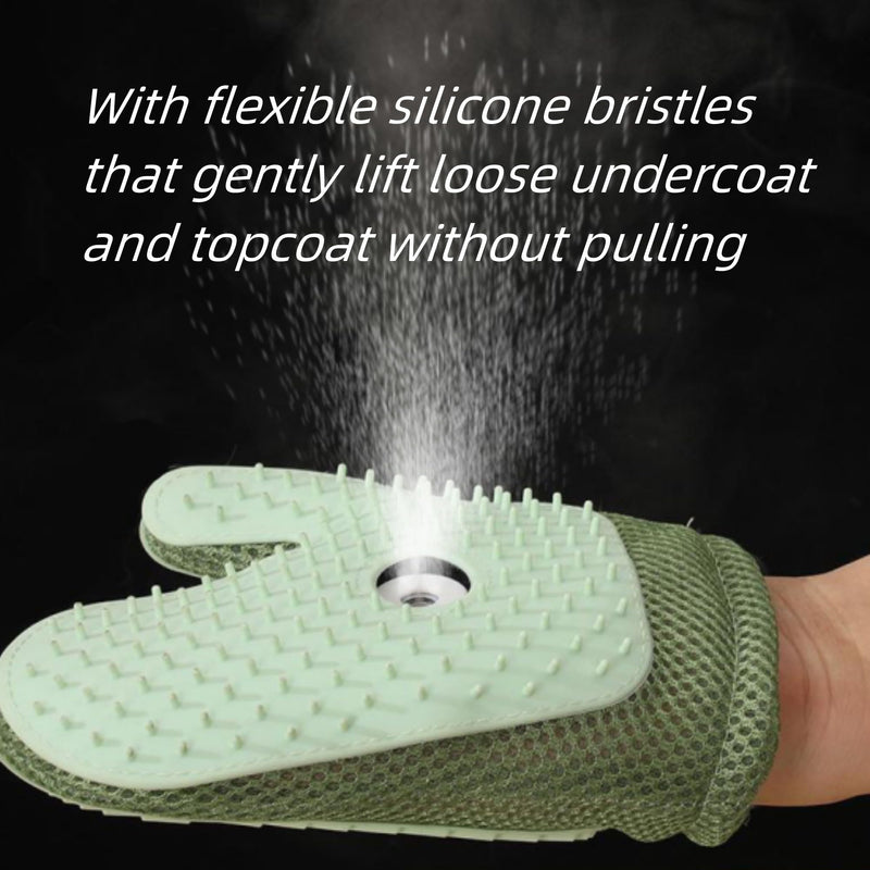 Pet Hair Remover Glove, All-in-One Grooming Mist Glove for Pets, Upgrade Efficient Pet Hair Remover Electrostatic Gloves Grooming Spray Comb, Gentle Deshedding Efficient for Dogs & Cats (Green) - PawsPlanet Australia
