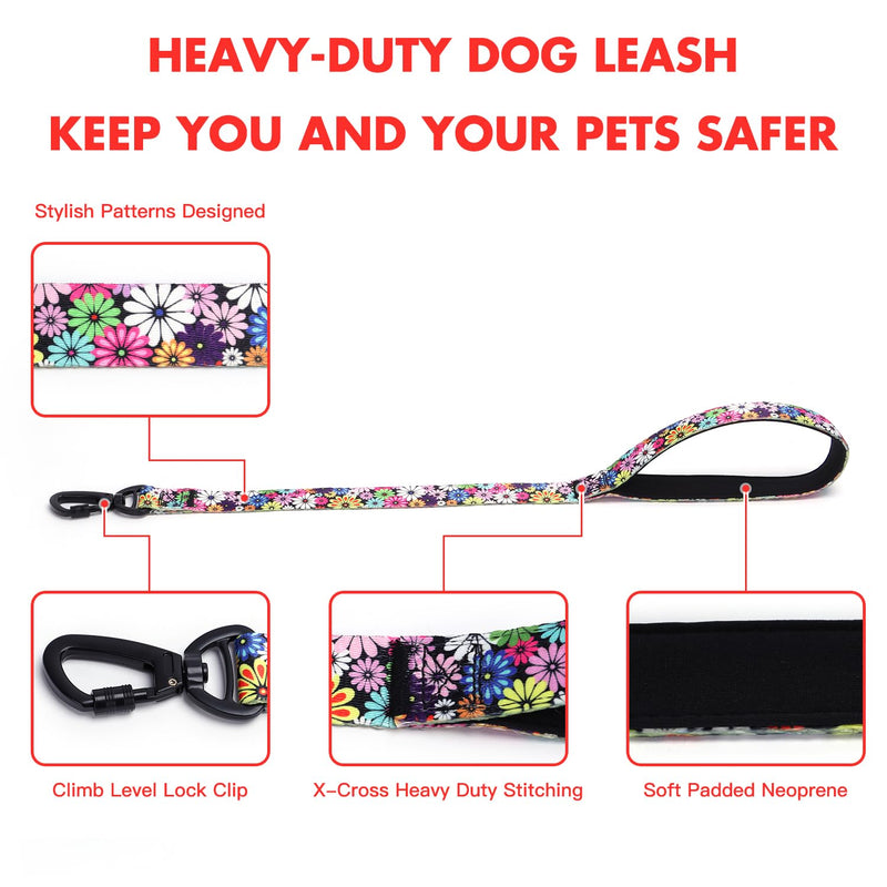 Dog Leash, Short Traffic Leash for Dogs, Heavy Duty Floral Pattern Female Safety Nylon Training Dog Leash for Medium & Large Dogs (23inch, Butterfly) 23inch - PawsPlanet Australia