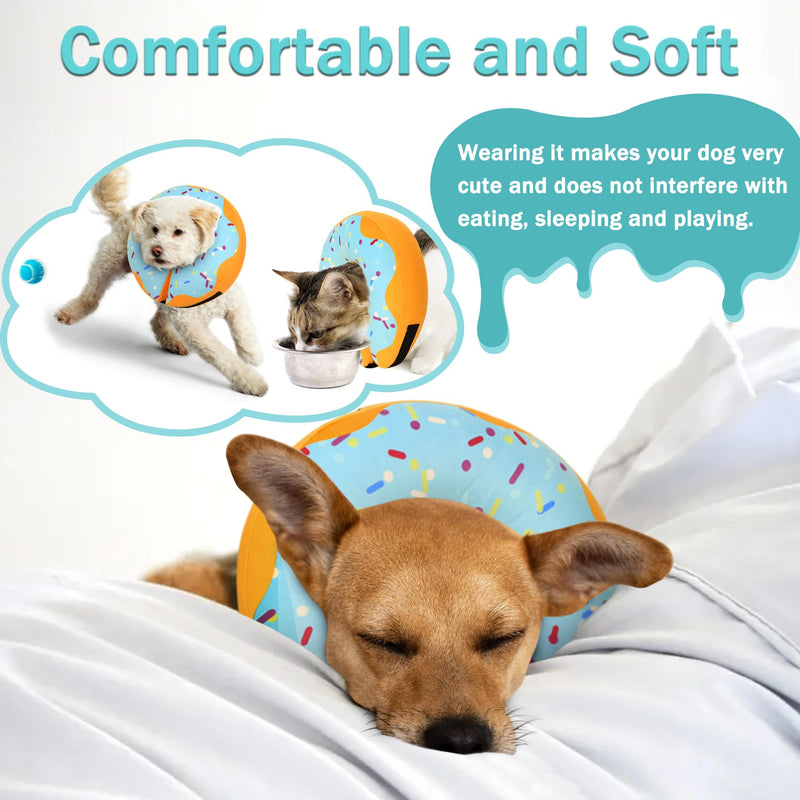 Recovery Donut Collar for Dogs & Cat,Inflatable Dog Cone Collar Alternative After Surgery,Soft Dog Cone for Large Medium Small Dog,Adjustable Dog Neck Donut Collar(Blue,X-Large) Blue XL（Neck 18"-23"） - PawsPlanet Australia