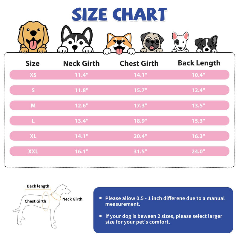 Dog Surgery Recovery Suit Puppy Surgical Clothes Abdominal Wounds Anti-Licking Dog Bodysuit Onesie Substitute E-Collar& Cone Pink Flower S Pink Flower(Zipper) - PawsPlanet Australia