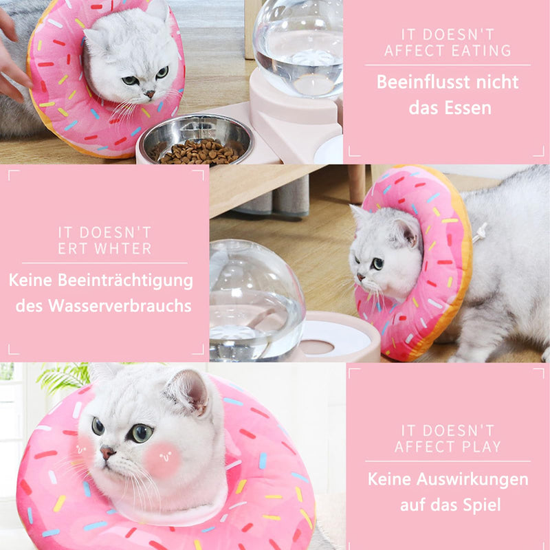 Cat Collar, Adjustable Collar Cat Collar for Cats Small Dogs After Surgery, Soft Sunflower Cat Recovery Collar Cone (Pink&Size: S) Rosa&Größe: S