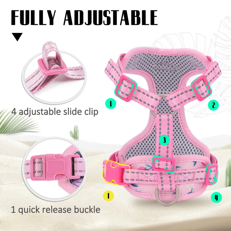 Supet Cat Harness and Leash Escape Proof for Walking, Adjustable Cat Vest Harness and Leash Set for Large and Small Kittens Dogs Pink M (chest: 15-22.5") - PawsPlanet Australia