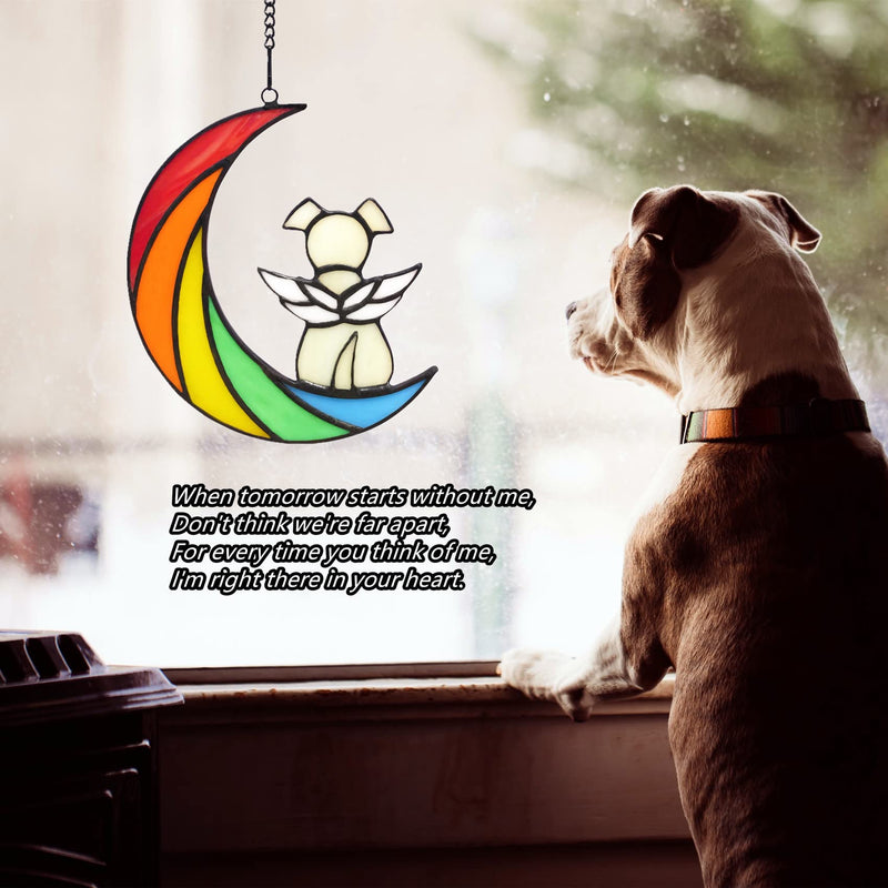 Stained Glass Dog Memorial Gifts for Loss of Dog,Rainbow Bridge Pet Memorial Gifts for Dogs,Loss of Dog Sympathy Gift,Dog Bereavement Gifts,Pet Loss Gifts,in Memory of Dog Passing Away Gifts Rainbow - a - PawsPlanet Australia