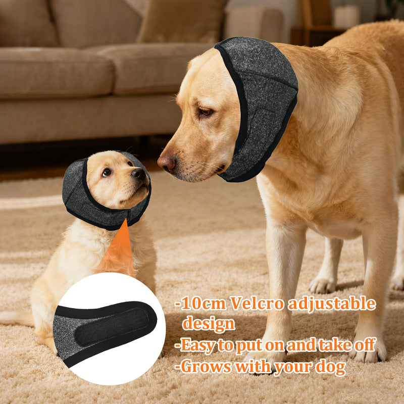 Dog Ear Defenders, Noise Cancelling Adjustable Ear Muffs for Dogs, Comfortable Calming Hood for Fireworks, Thunder, Bathing, Grooming(S)