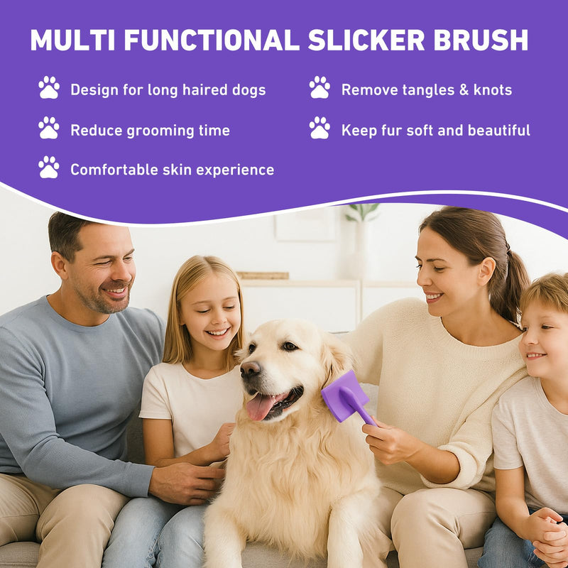 Slicker Brush for Dogs, Best Doodle & Poodle Brush for Long Haired Dogs, Large Dog Hair Brush with Little Round Rubber Tips, Dog Slicker Brushes Goldendoodle Long Pin Detangler for Dematting - PawsPlanet Australia