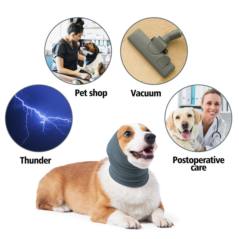 Calming Dog Ear Covers for Noise Protection Dog Headband for Anxiety Relief Grooming Aid Ear Muffs for Dogs Cats (Blue, L(Head Circumference 18-30”, Length 10")) L(Head Circumference 18-30”, Length 10") Blue - PawsPlanet Australia