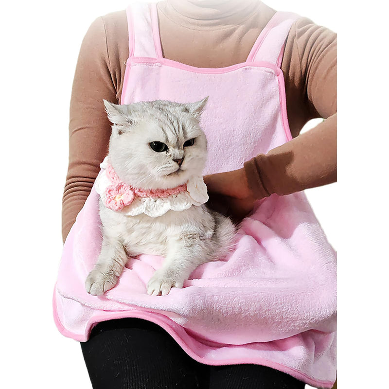 Pet Carrier Apron for Cats Front Carrier Pink Wearable Kitten Carrying Shirt Cozy Pet Sleeping Bag Hands Free for Small Puppy Rabbits Classic Style - PawsPlanet Australia