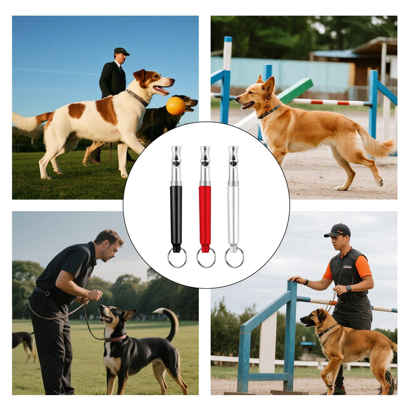 3 Pcs Dog Whistle to Stop Barking with Lanyard, Dog Whistle Training(Black White red) - PawsPlanet Australia