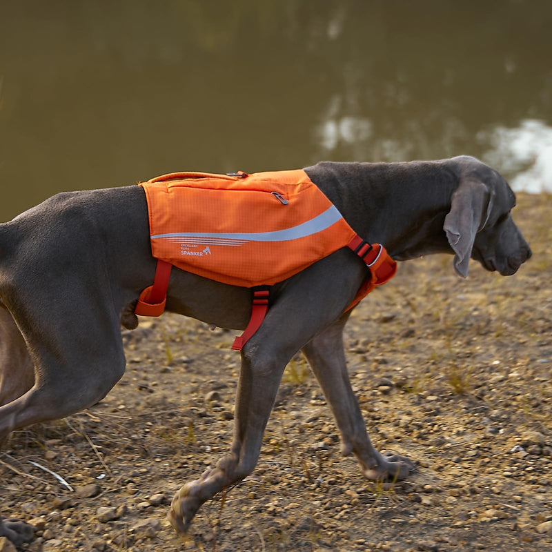 EXCELLENT ELITE SPANKER Y-Shaped Reflective Dog Backpack with Handle Pockets No Pull D-Rings Lightweight Hiking Gear for Dogs Hunting Camping Travel (Purple) Purple - PawsPlanet Australia