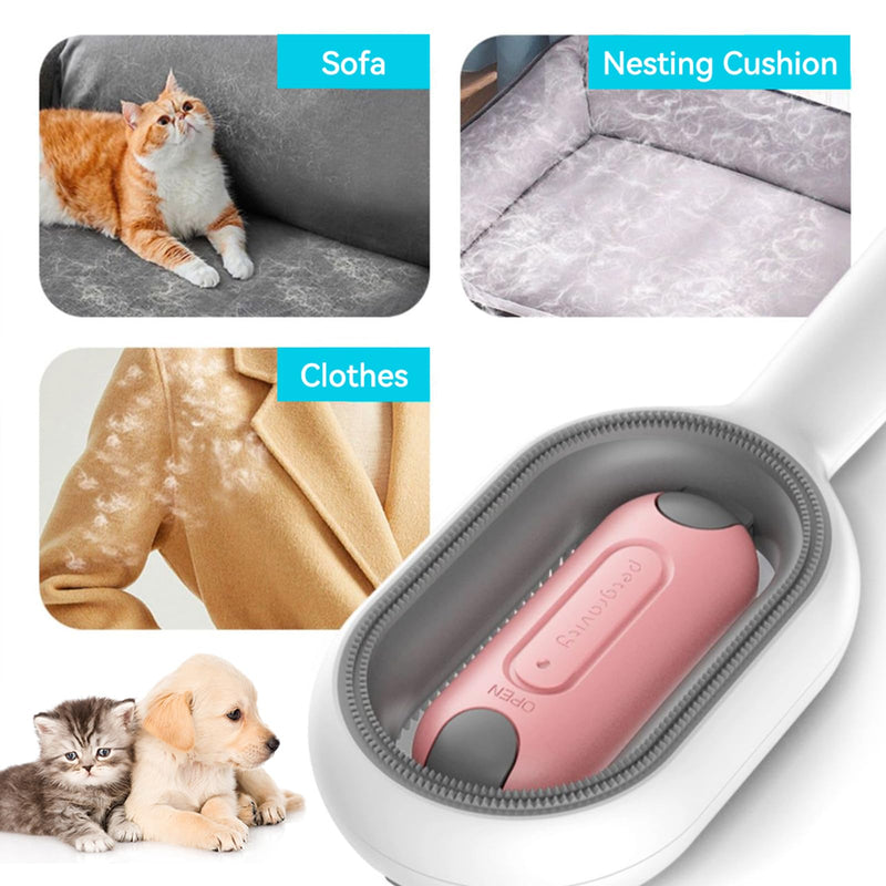 4 in 1 Pet Hair Removal Comb with Gravity Water Tank, Cat Dog Massage Brush Self Cleaning Grooming Wet Comb for Shedding Fur (Long Hair, 2PCS) Long Hair, 2PCS - PawsPlanet Australia