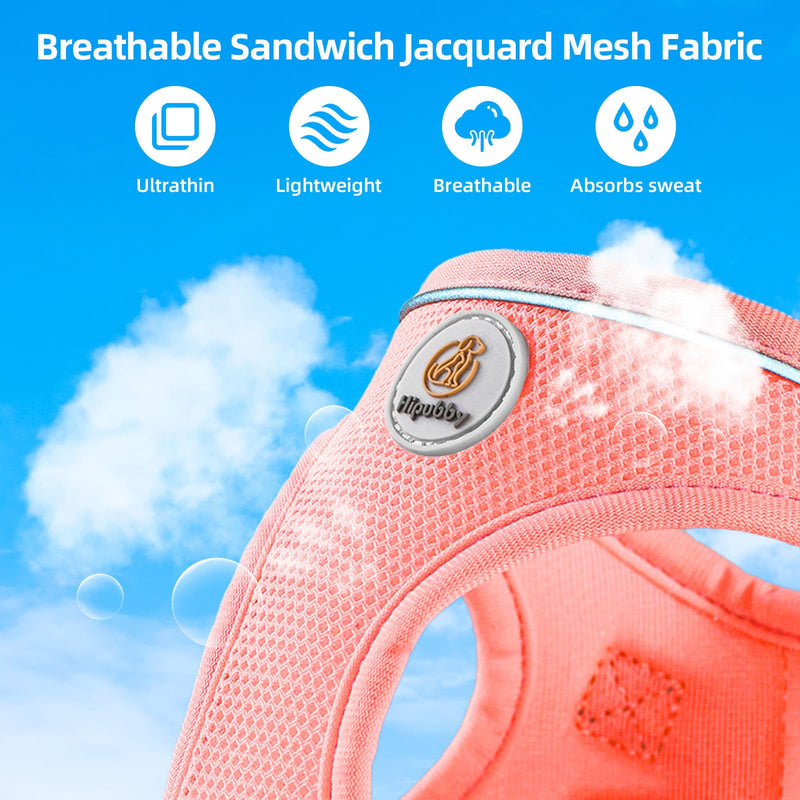 Dog Harness and Leash Set, No Pull Soft Mesh Puppy Harness for Small Medium Dogs, Cats - Step in Reflective Breathable Lightweight Vest Harness for Walking, Training - Pink, XS XS(Chest: 13.5"-15") - PawsPlanet Australia