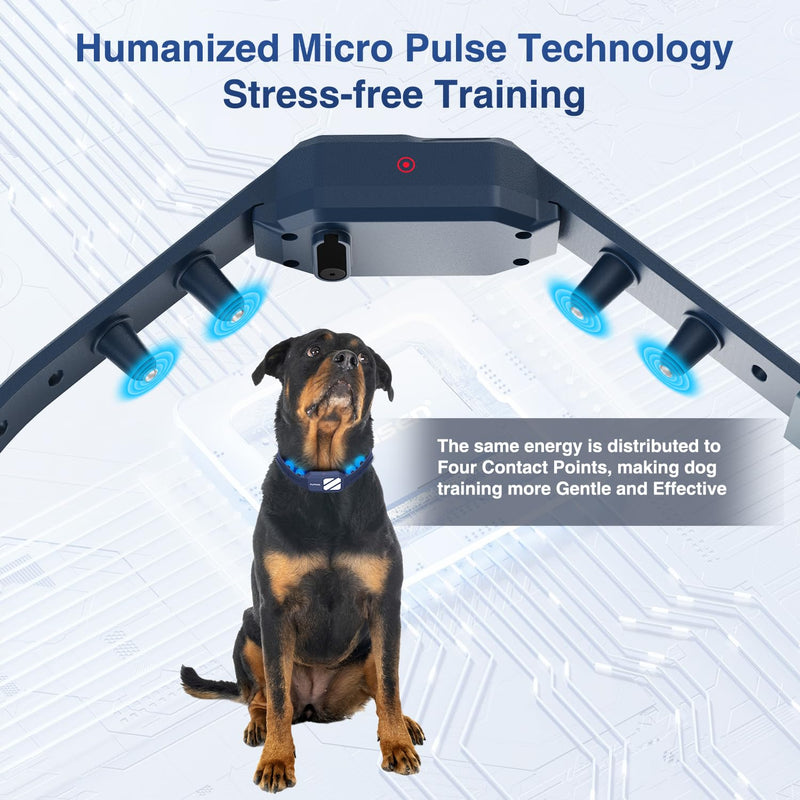 Dog Shock Collar - 4200FT Dog Training Collar with Remote for 20-140lbs Dogs, Innovative E Collar for Dogs Training with 4 Training Modes, Rechargeable Electric E-Collar for Large Dogs Blue 1 Collar - PawsPlanet Australia