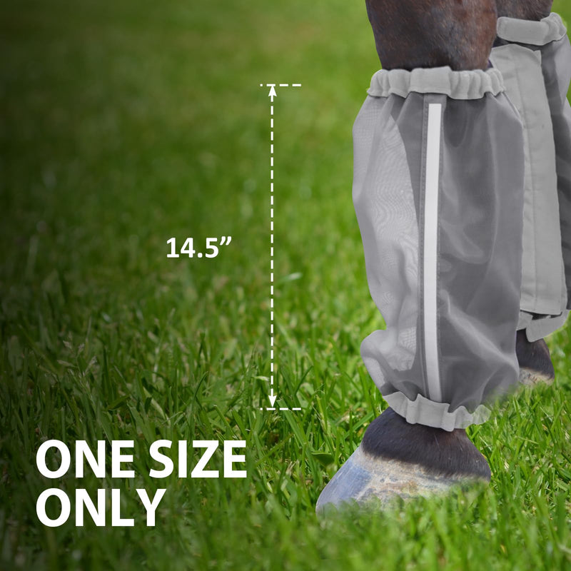 Universal Size Horse Leggings Fine Mesh Horse Fly Boots Greatly Reduce Stomping Breathable Horse Boots Leg Wraps (Set of 4) Silver - PawsPlanet Australia
