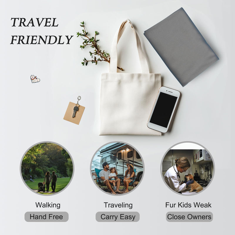 Dog Sling Carrier for Small Dogs, Up to 11 lbs, Dog Carrier Sling is Easy to Carry, Hand Free, Keep Warm, Grey - PawsPlanet Australia