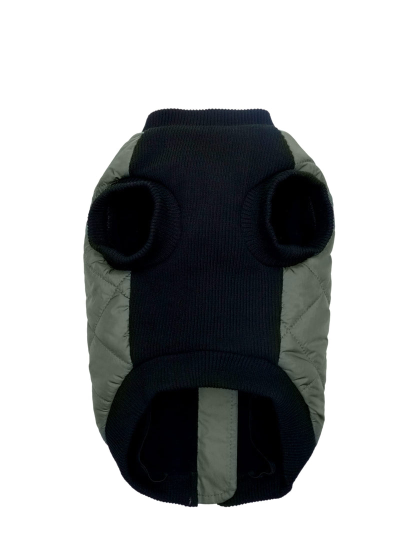K10 Quiltee Coat - Warm Dog Coat with Leash Attachment - Water Resistant Jacket with Leash Ring - Built in D Ring Harness - Fleece Lined Vest - Lighter Than a Sweater - (XXXS,Olive Green) XXXS Olive Green - PawsPlanet Australia
