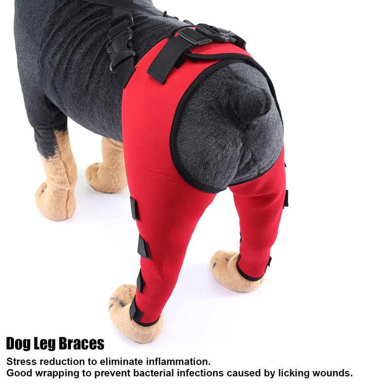 GLOGLOW 1 Pair Dog Hind Leg Braces, Dog Rear Leg Hock Wraps Canine Elbow Protector for Ligament Injuries Sprains(Red M) Boots - PawsPlanet Australia