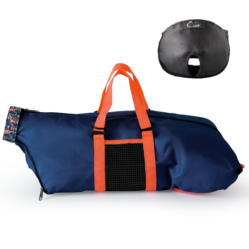 Cinf Cat Nail Clipping Cleaning Grooming Restraint Bag （Free Muzzle） No Scratching Biting for Bathing Nail Trimming Injecting Examining((Navy Blue,M) M Size–Fits most adult cats (8–12 lbs) Navy Blue - PawsPlanet Australia