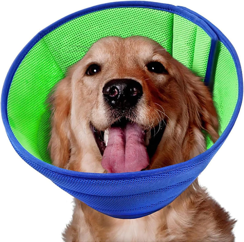 Soft Dog Cone Recovery Collars & Cones After Surgery for Small,Medium Large Dogs,Adjustable Breathable Dog Cone Collar,Protect Pets from Licking Wounds,Soft and Comfortable, Reduce Anxiety (Blue, L) blue