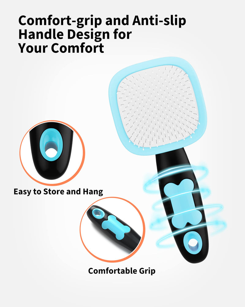 Glendan Dog & Cat Grooming Brush - Slicker Shedding Tool (Blue) Small Blue - PawsPlanet Australia