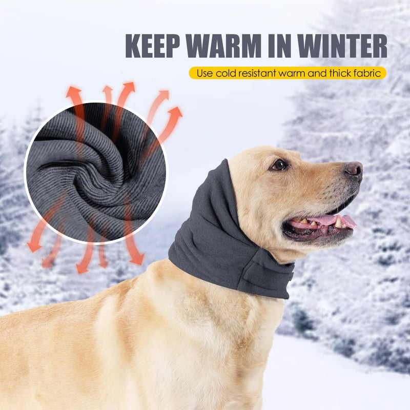 Dog Ear Cover for Anxiety Relief, Adjustable Dog Calming Hood for Grooming and Bath Drying Noise Protection, Pet Cats and Dogs Ear Protector (M,Grey) Medium Grey