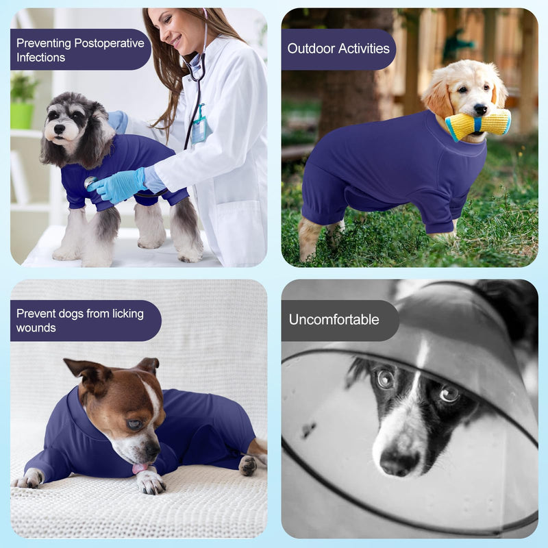 Dog Surgery Recovery Suit After Spay, Blue Dogs Surgical Recovery Suit, Highly-Stretchy Dog Onesie, Pet After Surgery Wear Substitute E-Collar & Cone Medium - PawsPlanet Australia
