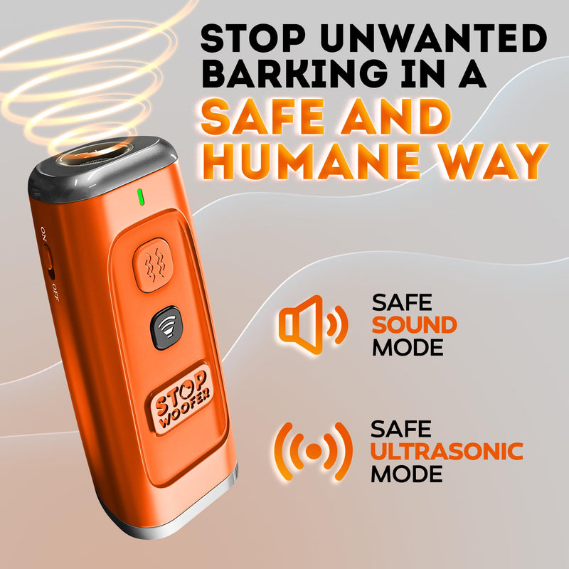 New 2025 Dog Bark Deterrent Device - Dog Barking Control Devices Stops Bad Behavior - Rechargeable Ultrasonic Pet Whistle to Stop Barking with The Touch of a Button up to 16,4 FT (5-120 LBS Orange) - PawsPlanet Australia