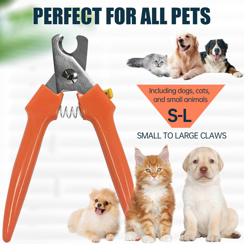Dog Nail Trimmers 767C - Professional Dog Nail Clippers for Large and Small Dogs, Easy-to-Use Pet Nail Trimmers for Safe and Precise Grooming, Durable Claw Clippers for Paws Care Orange - PawsPlanet Australia