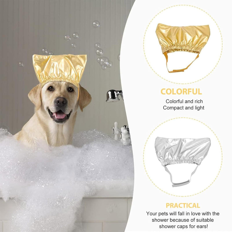 Protective Pet Shower Cap Universals Regulable Grooming Small Cats Bath Gears Fashion Silver Rose red M
