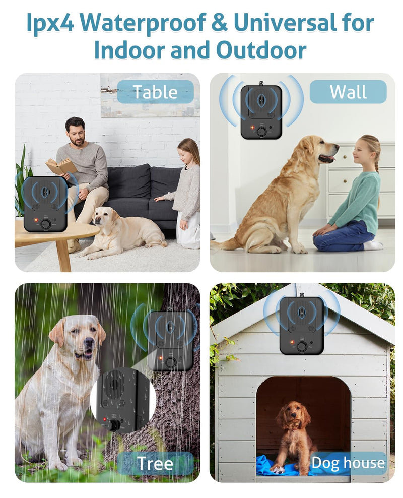 Anti Barking Device for Dogs, Rechargeable Dog Bark Stopper, Bark Box Indoor Outdoor for Dogs, Chemicalfree Dog Bark Deterrent Devices, Stop Neighbors Dog from Barking for All Breeds of Dogs(Black) Black - PawsPlanet Australia