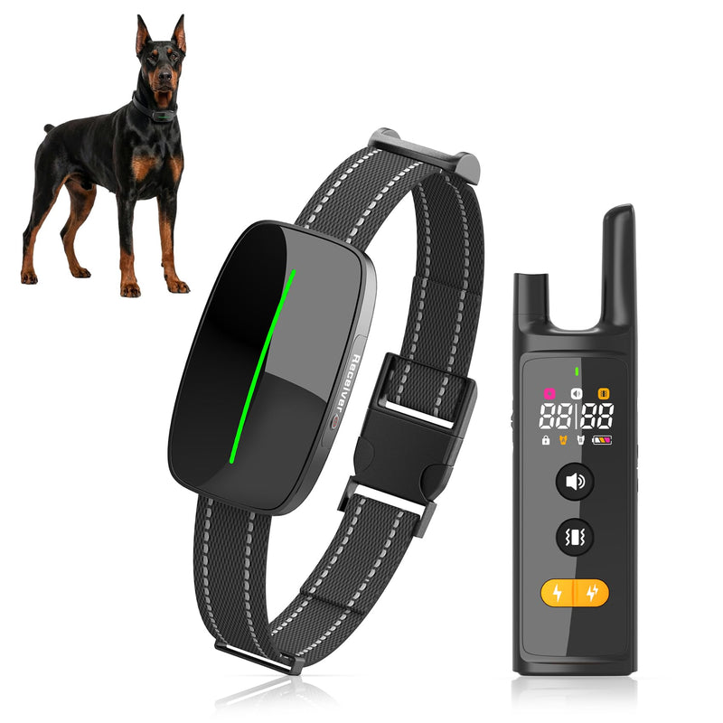Dog Electric Collar with Remote, IP67 Waterproof Shock Collar for Dogs, 3300FT Range, 4 Training Modes Strong Shock, LED Light, Adjustable Collar Black-520