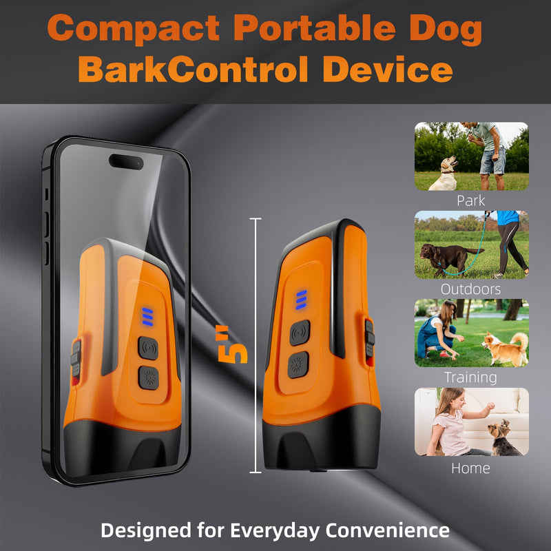 Ultrasonic Dog Bark Deterrent Devices, 50 FT Range Anti Barking Device for Dogs, Indoors Outdoors Effective Stop Barking Own or Neighbors Dog, Safe & Humane Dog Behavior Training Control Device Orange - PawsPlanet Australia