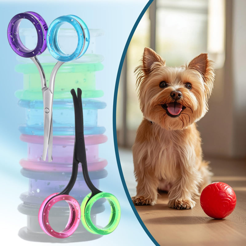 12Pcs Scissors Finger Ring Soft Silicone Scissors, Thumb Insert Finger Protection Ring Scissors Accessories, for Animal Hair Shears for Professional Barbers - PawsPlanet Australia