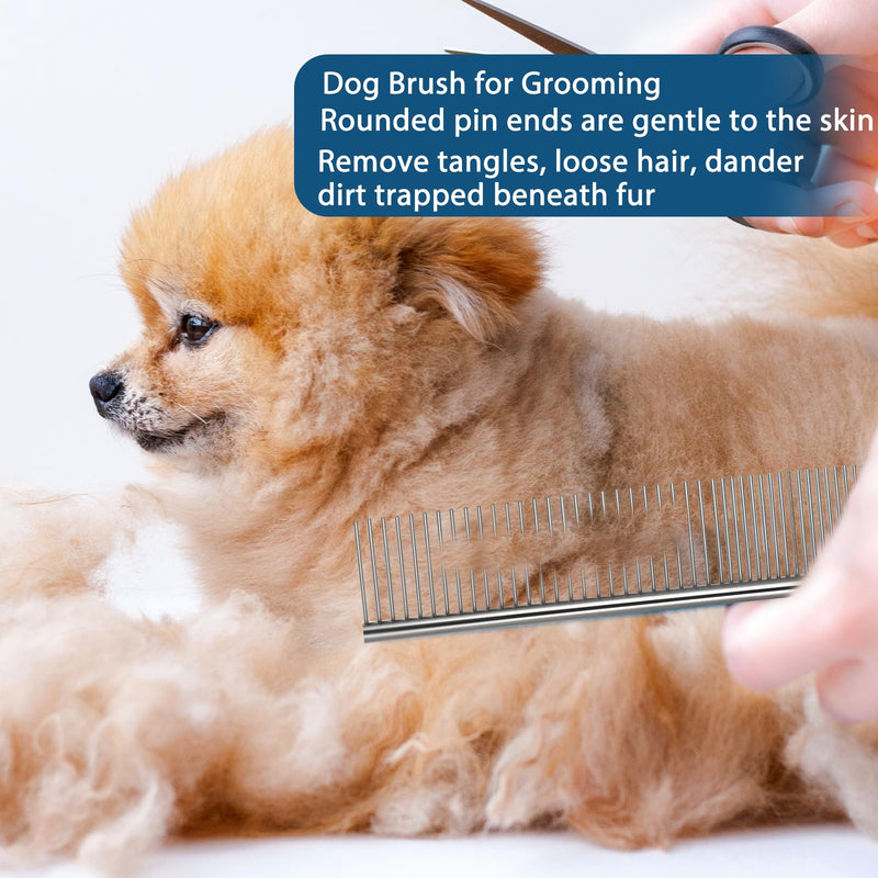3PCS Metal Combs for Dogs, Two Tooth Width Greyhound Comb for Dogs, Metal Dog Comb, Grooming Tool for Long and Short Hair, Removes Knots (Silver) - PawsPlanet Australia