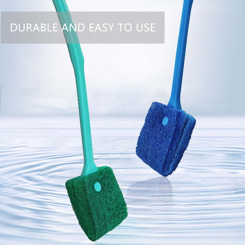 2 PCS Aquarium Fish Tank Brush, Aquarium Fish Tank Algae Cleaning Brush with Non-Slip Handle, Sponge Scrubber Cleaner for Glass Aquariums and Home Kitchen - PawsPlanet Australia