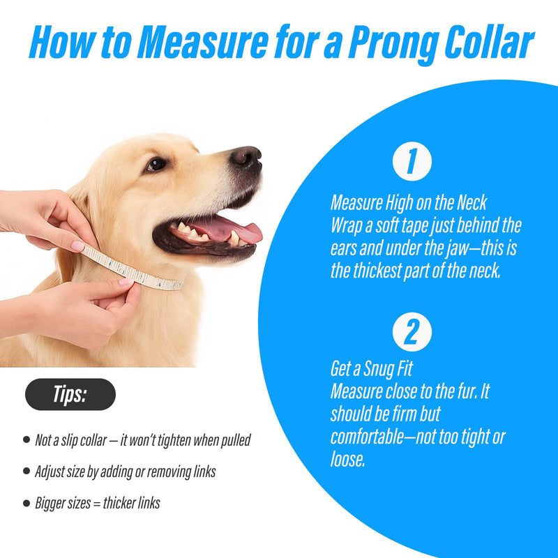 Heavy-Duty Prong Collar for Large Dogs – Adjustable No-Pull Metal Dog Collar with Quick Release Buckle, Pinch Collar for Medium to Large Breeds (L, 20"-21.6") - PawsPlanet Australia
