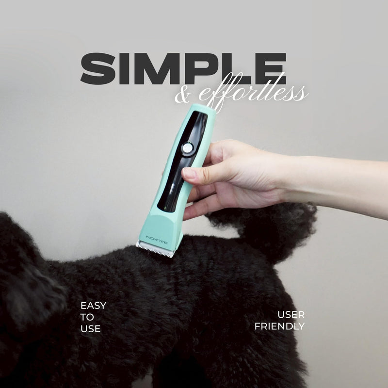 Cordless Pet Trimmer for Dogs & Cats – Rechargeable Grooming Clipper with Detachable Metal Blade, Low-Noise Motor, Supports Optional Blade Lengths (Parent) (Green, Combs Bundle) Green