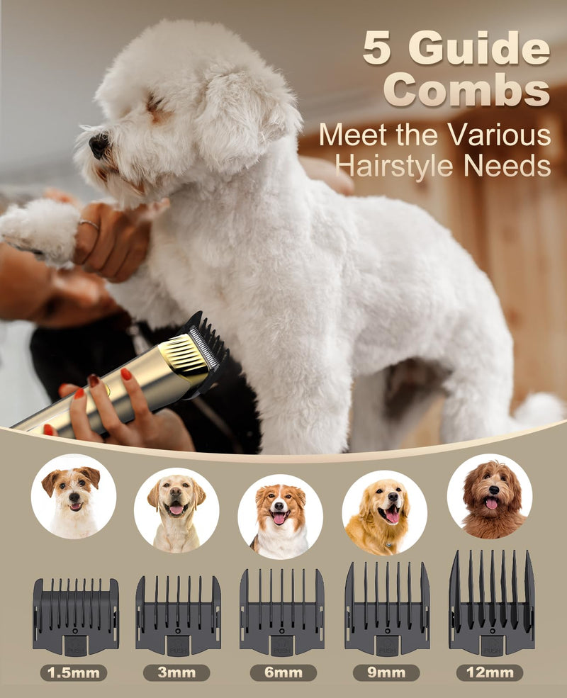 oneisall Dog Clippers for Grooming for Heavy Thick Coat, 2 Speed Low Noise Dog Grooming Kit Rechargeable Cordless Dog Trimmers with Metal Blade for Dogs,Pets - PawsPlanet Australia