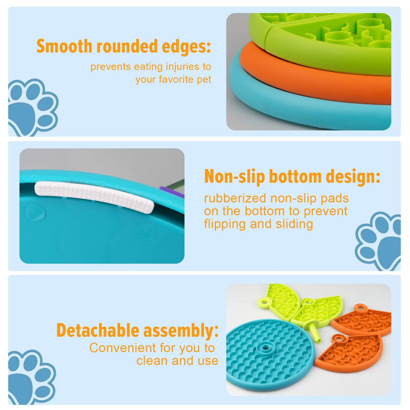 Slow Feeder Dog Bowl 3 Levels, Reduces Boredom and Anxiety Dog Food Puzzle Feeder, Non-Slip Interactive Dog Feeder, Suitable for Small/Medium/Larger Dogs Orange - PawsPlanet Australia