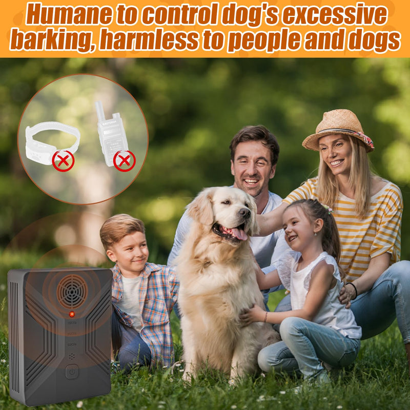 Dog Bark Deterrent Devices, Anti Barking Device for Dogs Long Range 50FT, 3 Modes Stop Dog Barking Devices, Rechargeable Bark Box, Ultrasonic Barking Deterrent Devices for Dog Training (Black) Black