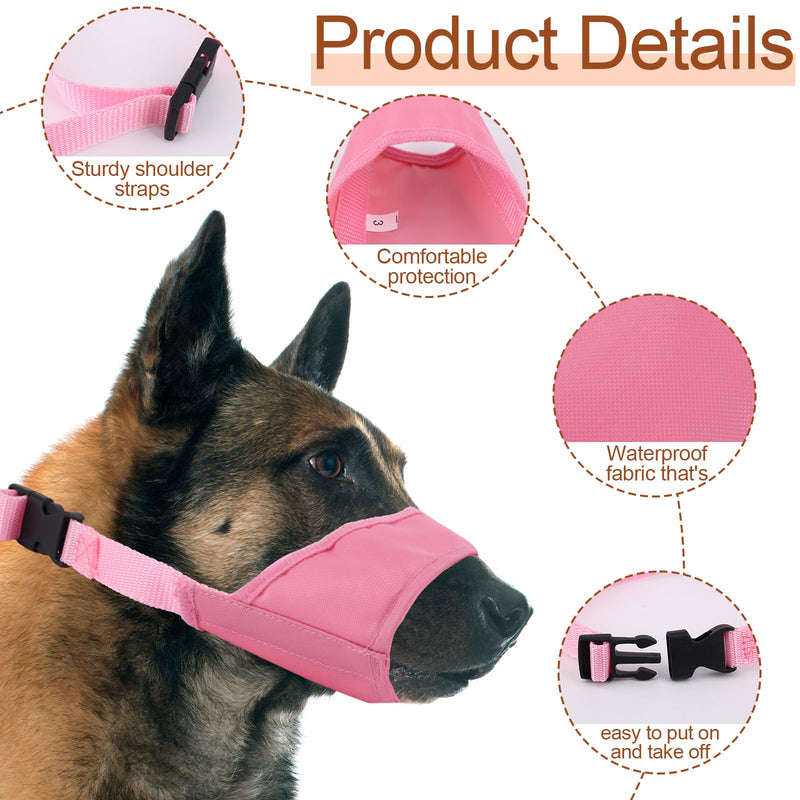Muzzle for Small Dogs, Comfortable Adjustable Anti-Biting Muzzle Puppy Mouth Cover for Chihuahua Poodles Grooming Vet Visits Prevent Biting Chewing Barking (Pink) - PawsPlanet Australia
