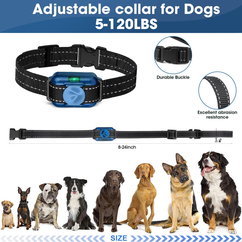 Small Shock Collar for 2 Dogs, Ultra-Light & Thin Shock Collar for Small Dogs 5-15lbs, Beep, Vibration and Shock with Safety Lock, IPX7 Waterproof, Blue and Green Blue and Grey - PawsPlanet Australia