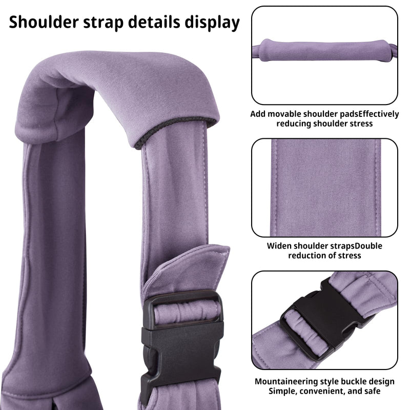 CUBY Dog and Cat Sling Carrier - Hands Free Reversible Pet Papoose Bag - Soft Pouch and Tote Design - Suitable for Puppy, Small Dogs Cats Outdoor (Purple, Adjust Strap 2.0) Purple 47 cm L x 20 cm W x 23 cm H