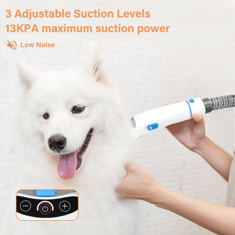 Petmolico Pet Grooming Vacuum Set for Dog 13000PA Suction Dog Vacuum Grooming Kit with 2.8L Large Cup for Shedding Grooming Include 4 Hair Clipper Combs