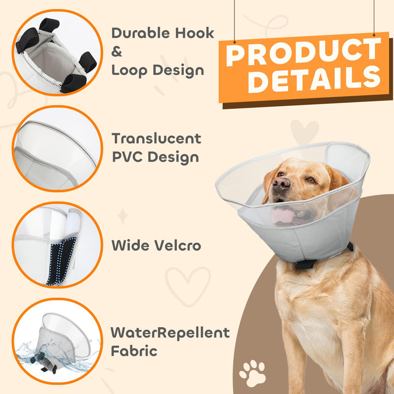 Soft Dog Cone Collar for Large Medium Small Dogs, Adjustable Cones for Dogs to Stop Licking, Recovery Collar After Surgery to Prevent Licking-Comfortable Alternative to Dog Cones(M(Neck:13.2"-15.5") M (Neck: 13.2"-15.5")