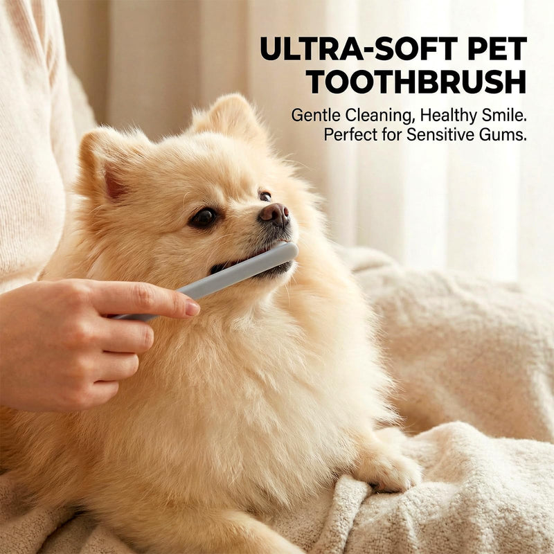 3Pcs Cat Toothbrush Small Dog Toothbrush Soft Bristles Teeth Cleaner Dental Care for Puppy Kitten Pet Oral Hygiene Deep Clean(White, Gray, Green)