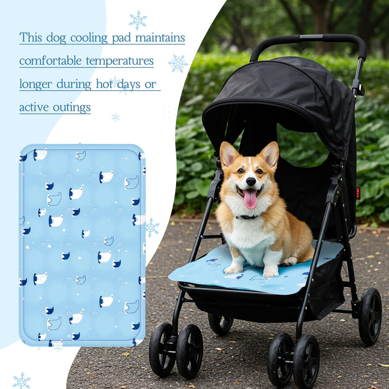 Nuanchu Dog Stroller Cooling Mat Waterproof Outdoor Pet Cooling Mat 11.81 x 19.69 Inch Washable Summer Cat Sleeping Blanket for Small Medium Pet Stroller(Sky Blue Bear) Sky Blue Bear - PawsPlanet Australia