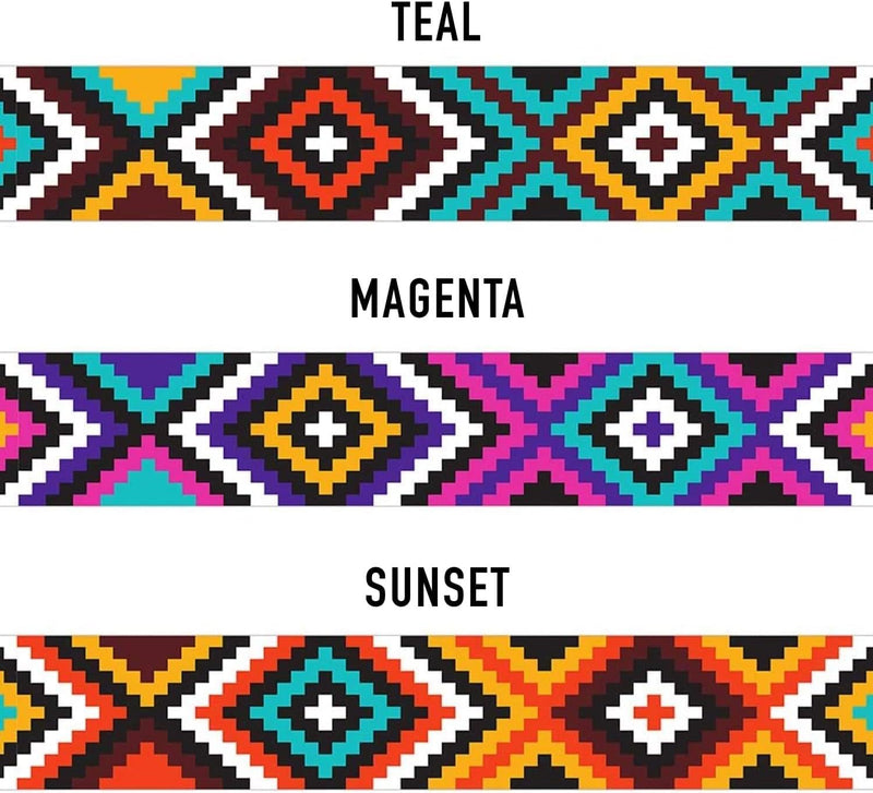 Nylon Dog Collar Aztec Geometric Pattern Aztec Sunset 14-18 inch Aztec Sunset 2 Neck Fit 14"-18" - PawsPlanet Australia