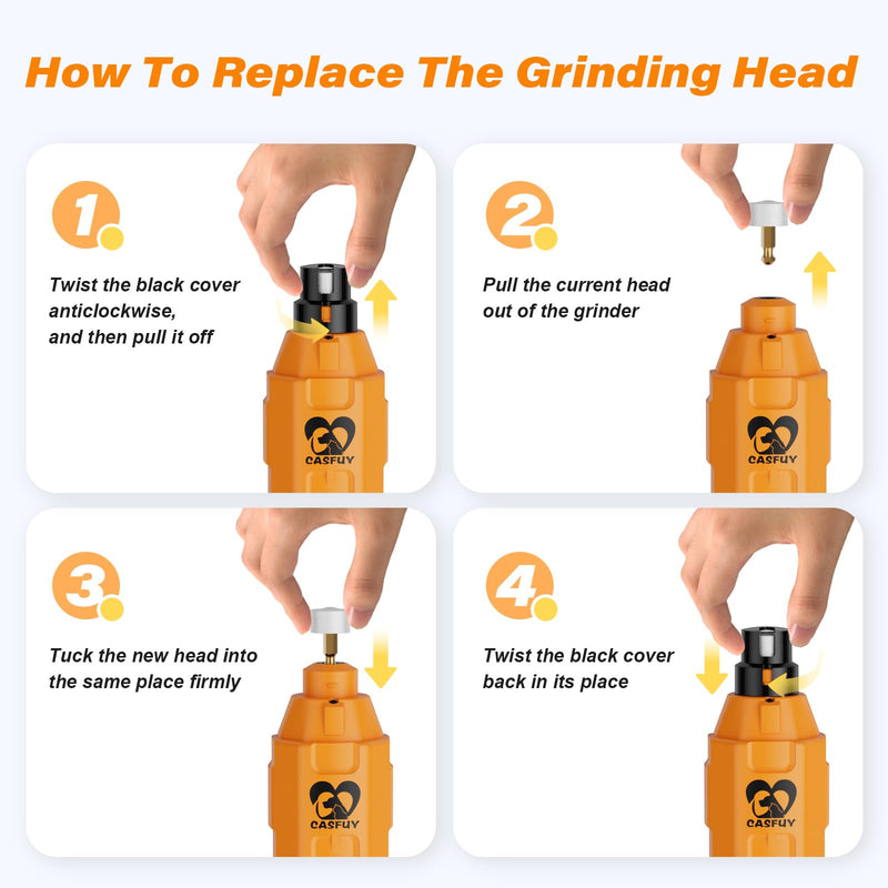 Casfuy Dog Nail Grinder Replacement Head for Model N10, N20, N30, N50, N60, N65, and Not Applicable for Model N90