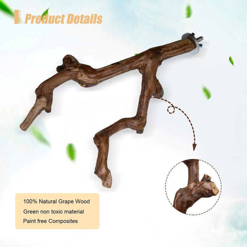 2 Packs Parrot Bird Perches,Natural Wild Grape Stick Grinding Paw Climbing Standing Cage Accessories Toy for 3-4 Parakeets, Budgies, Lovebirds,Cockatiels (Style-1) style-1 - PawsPlanet Australia