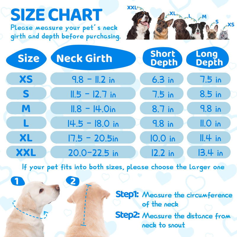 Supet Dog Cone for Dogs After Surgery, Comfortable Dog Cones for Large Dogs to Stop Licking, Soft Dog Cone with Protect Neck Fabric, Protective Elizabethan Collar for Medium Small Dogs Love M M (Neck:11.8-14.0 in) - PawsPlanet Australia